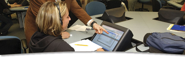 Student using computer