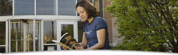 Photo of student studying outside